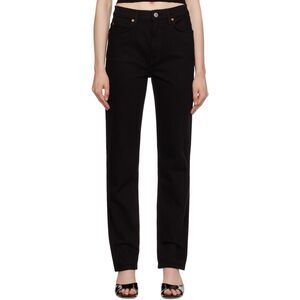Re/Done Jeans Women's 34 Black 70s Straight High Rise Denim NWT $275